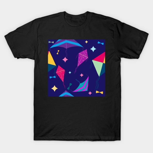 Kite Pattern - Basant T-Shirt by khunsaaziz